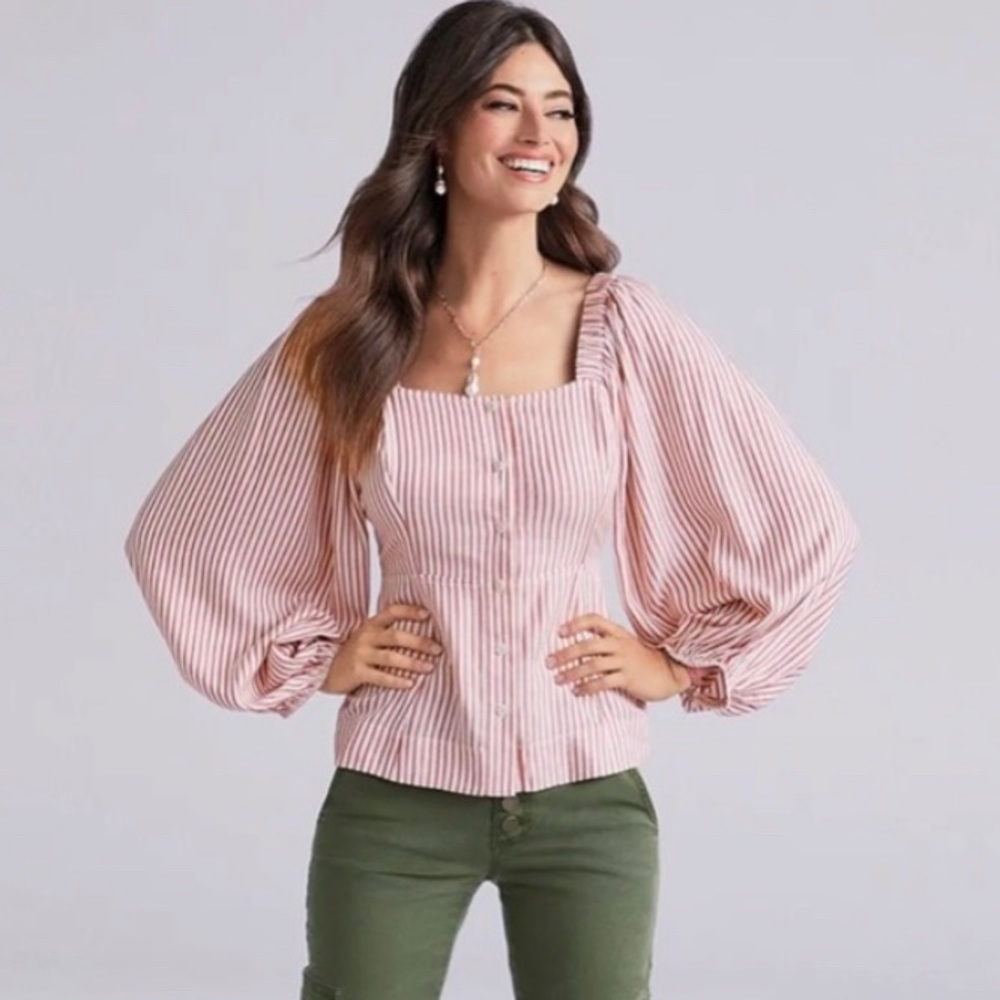 Cabi Carnival Red Striped Top